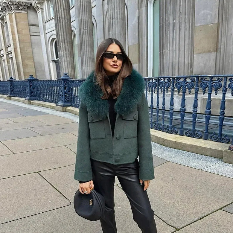 Fur-Trimmed Flight Jacket