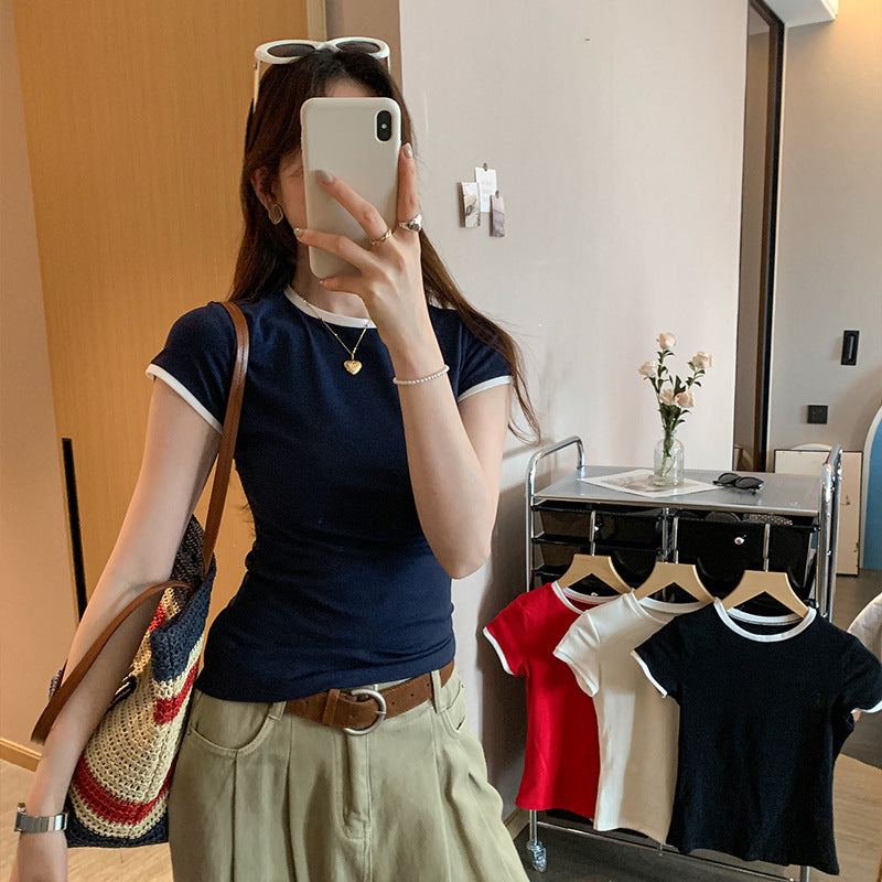 Color Contrast Short Sleeve