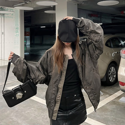 Distressed Baseball Jacket