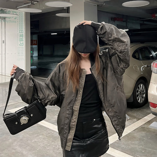 Distressed Baseball Jacket