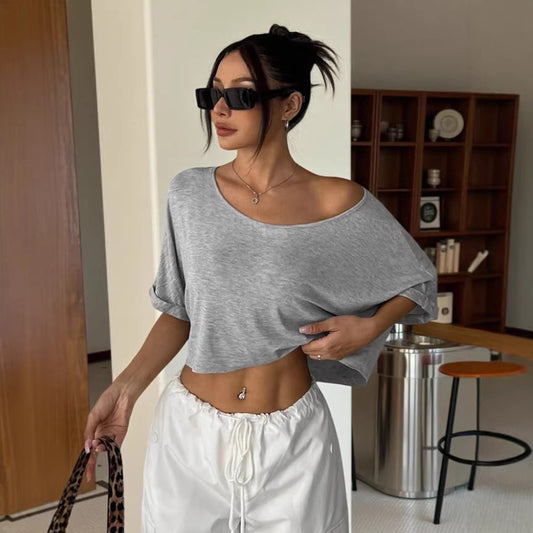 Off-Shoulder Midriff-Baring Top