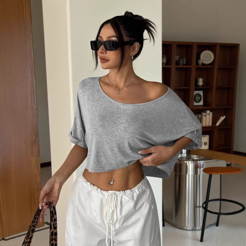 Off-Shoulder Midriff-Baring Top