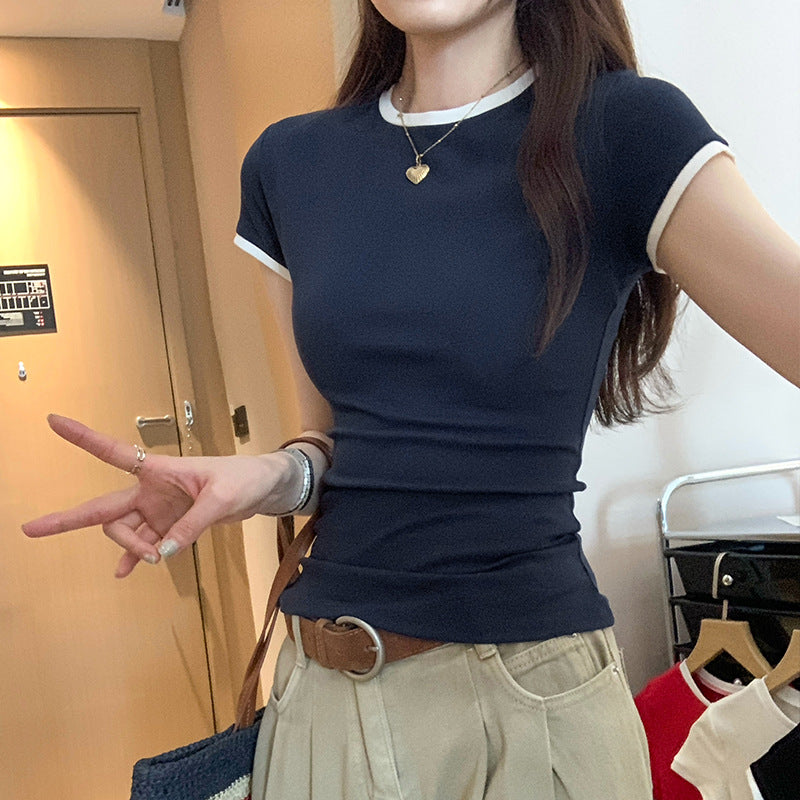 Color Contrast Short Sleeve