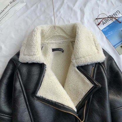 Faux Leather Motorcycle Coat