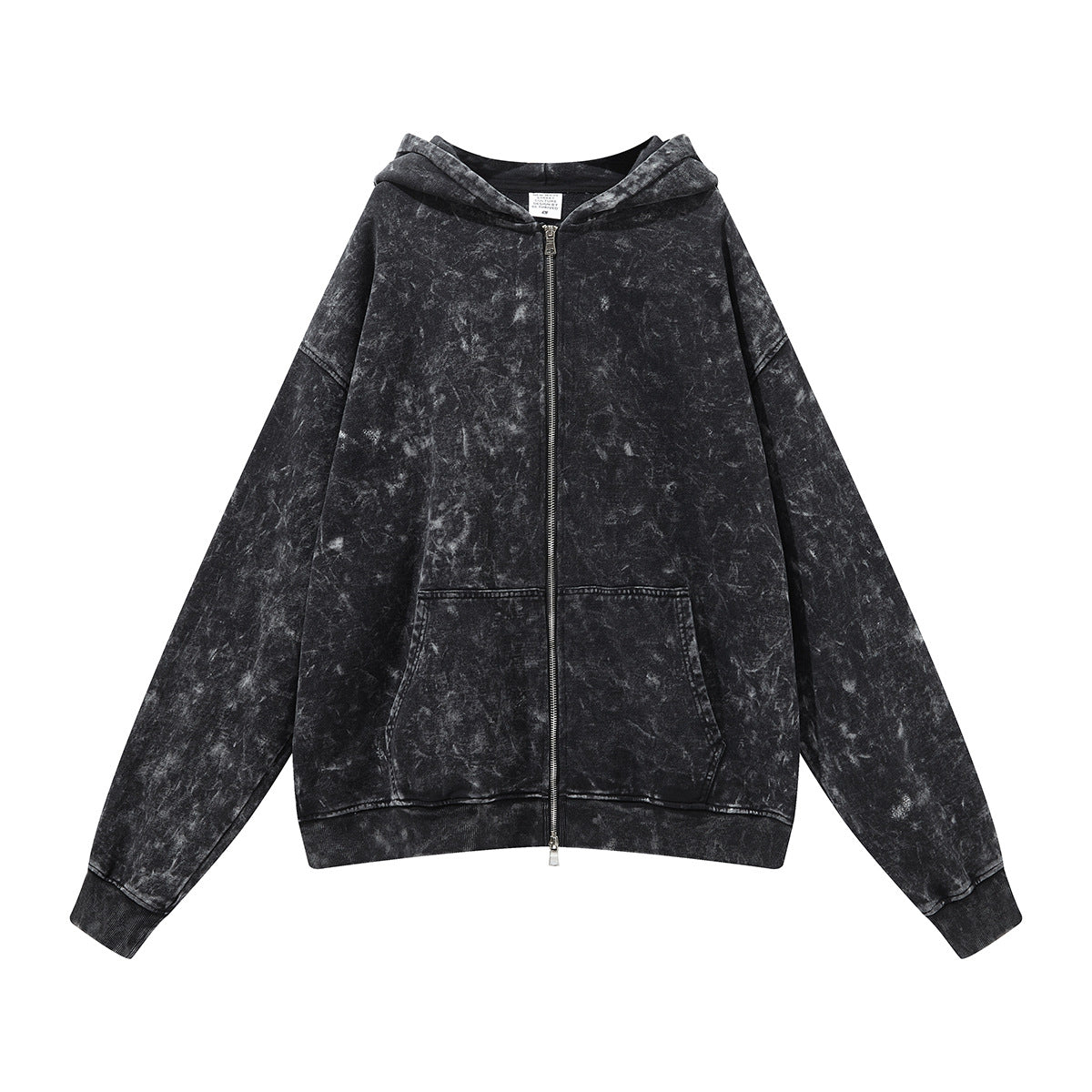 Washed Distressed Black Hoodie