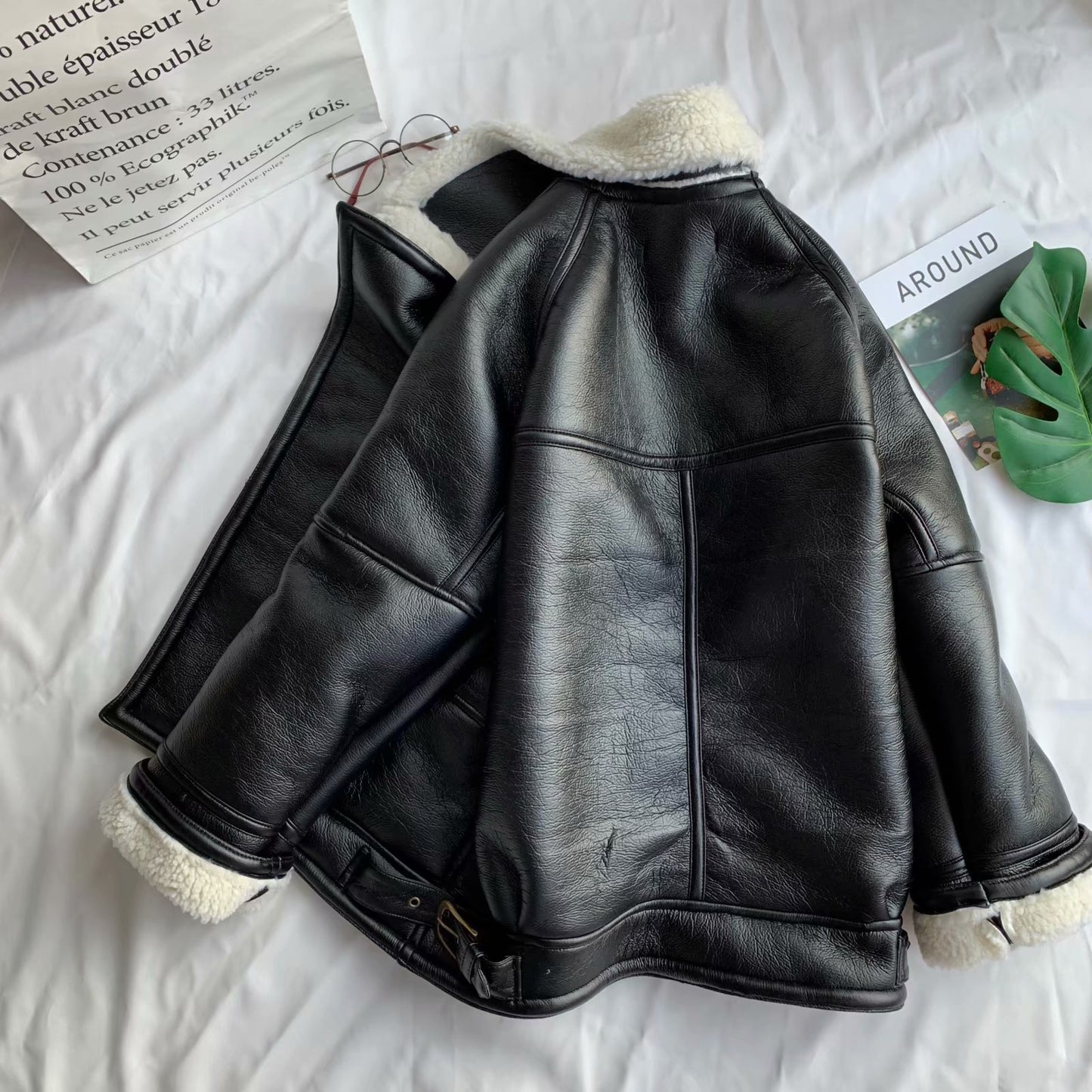 Faux Leather Motorcycle Coat