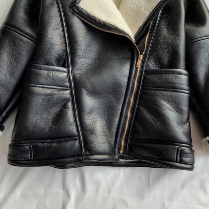 Faux Leather Motorcycle Coat