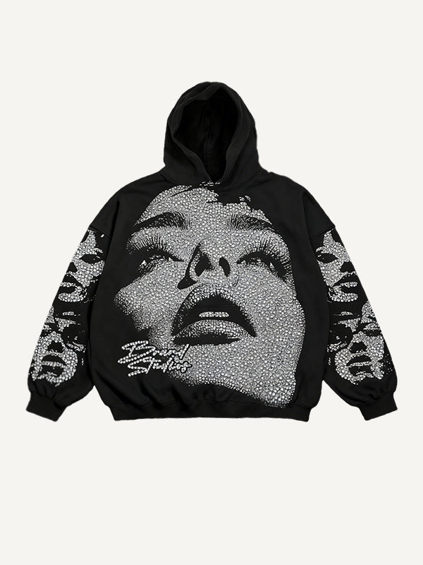 Printed Casual Sporty Hooded Sweatshirt