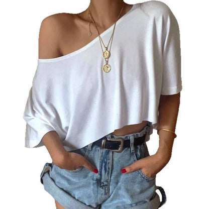 Off-Shoulder Midriff-Baring Top