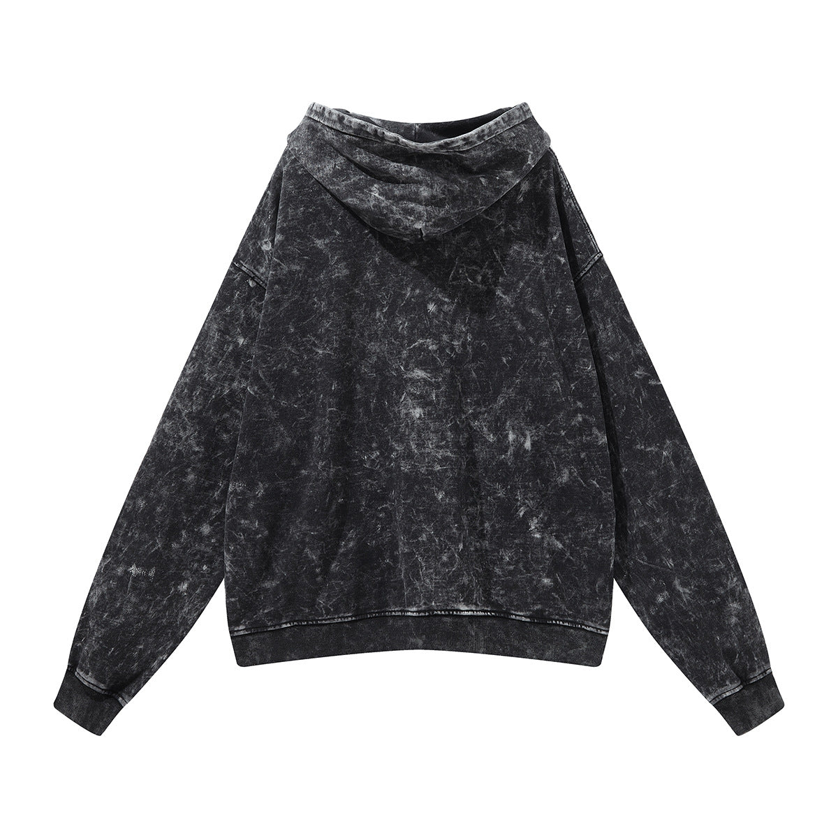 Washed Distressed Black Hoodie