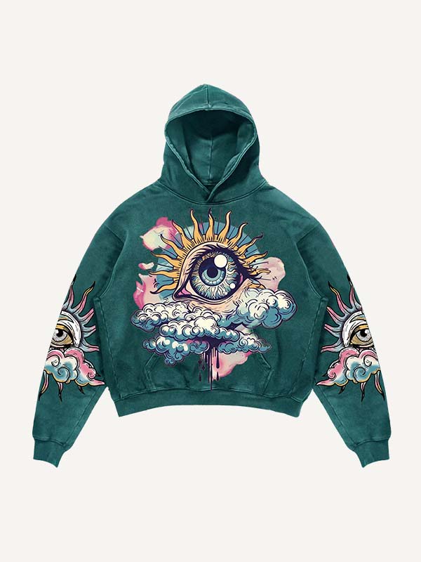 Men's Printed Long Sleeved Hooded Sweatshirt