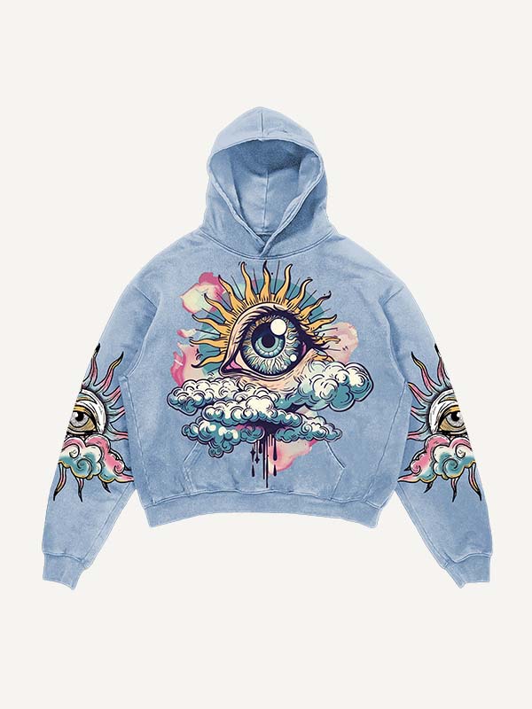 Men's Printed Long Sleeved Hooded Sweatshirt