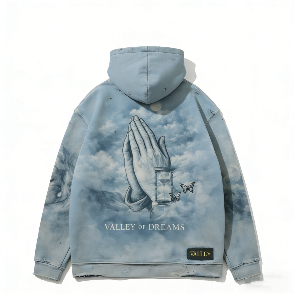 Printed Long-Sleeve Hoodie Casual Mens Sweatshirt