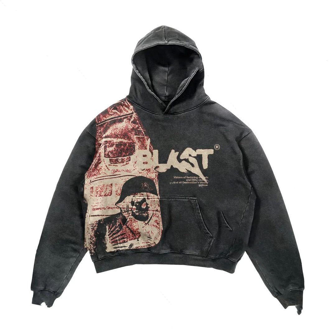 Retro Gothic Y2K Hoodie Streetwear