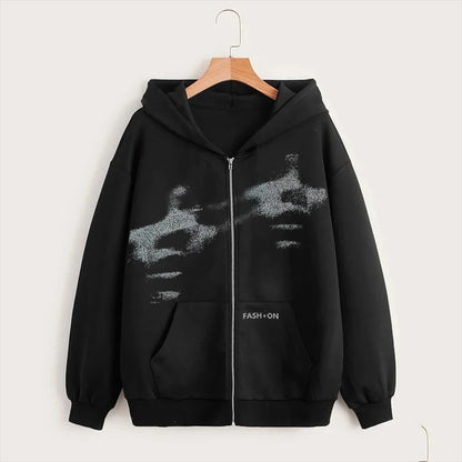 Blurred Faces Zip-Up Hoodie